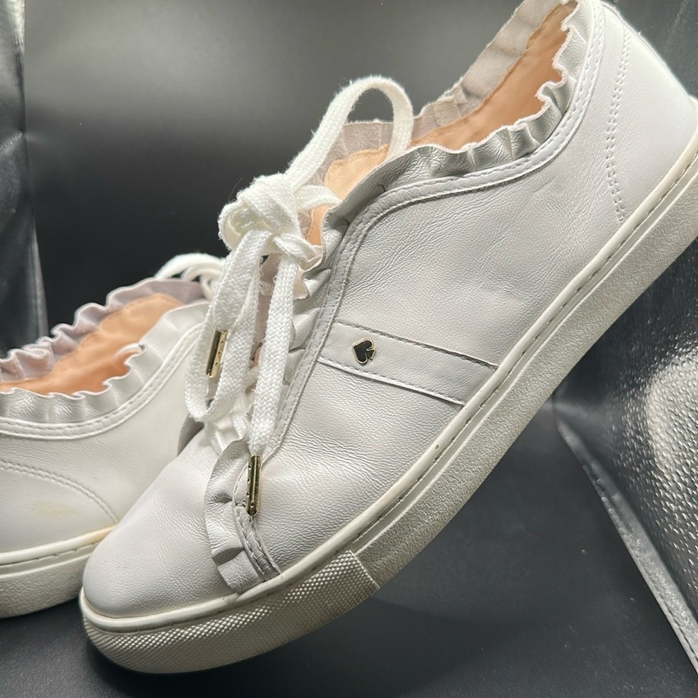 Kate Spade Lynn White ruffle Sneakers